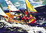Leroy Neiman North Seas Sailing painting